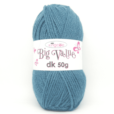King Cole Big Value dk 50g Yarn 3446 Antique Blue DISCONTINUED