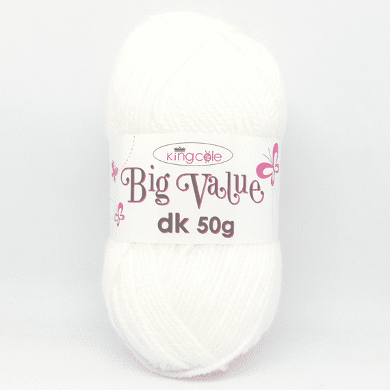 King Cole Big Value dk 50g Yarn 4020 White