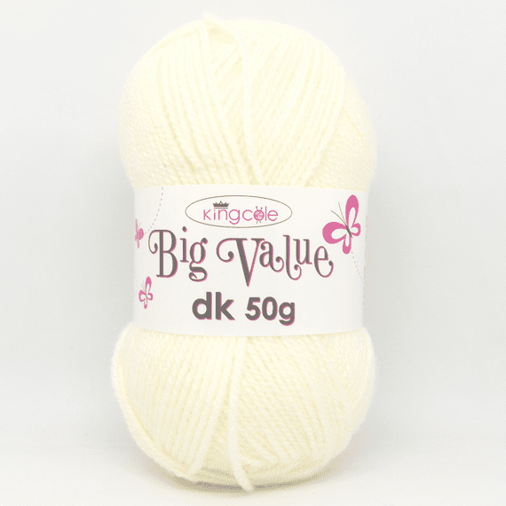 King Cole Big Value dk 50g Yarn 4021 Cream