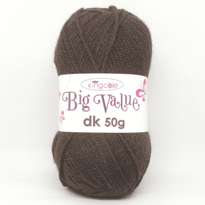 King Cole Big Value dk 50g Yarn 4025 Brown