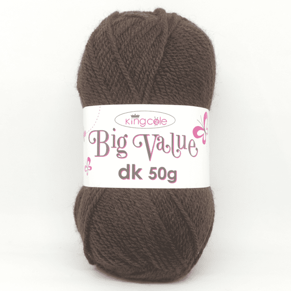 King Cole Big Value dk 50g Yarn 4025 Brown