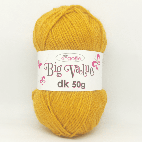King Cole Big Value dk 50g Yarn 4026 Mustard