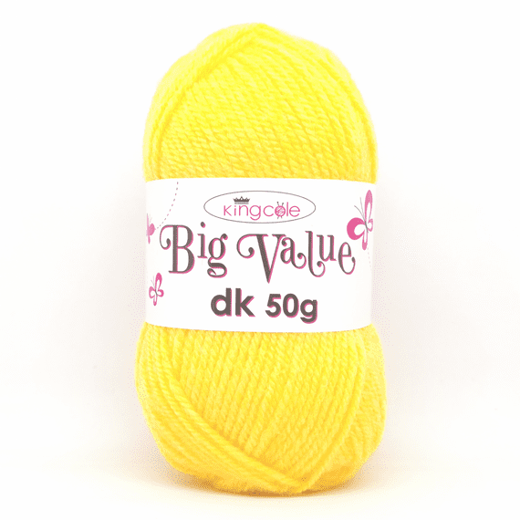 King Cole Big Value dk 50g Yarn 4027 Yellow