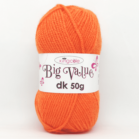King Cole Big Value dk 50g Yarn 4028 Orange