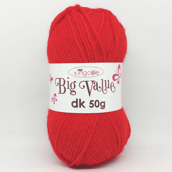 King Cole Big Value dk 50g Yarn 4029 Red