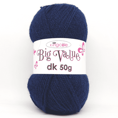 King Cole Big Value dk 50g Yarn 4045 Irish Navy