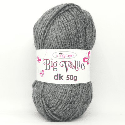 King Cole Big Value dk 50g Yarn 4052 Grey