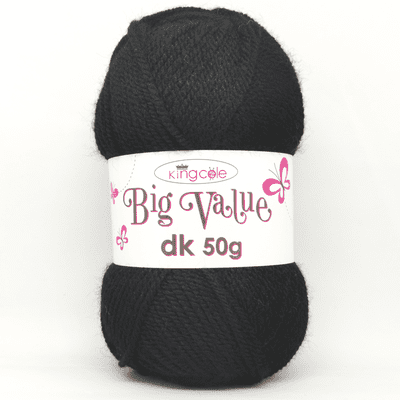 King Cole Big Value dk 50g Yarn 4053 Black
