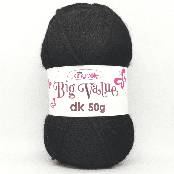 King Cole Big Value dk 50g Yarn 4053 Black