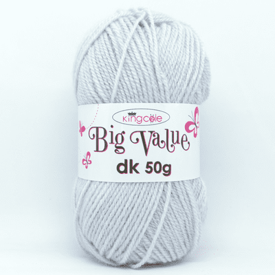 King Cole Big Value dk 50g Yarn 4057 Silver