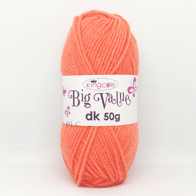 King Cole Big Value dk 50g Yarn 5821 Coral