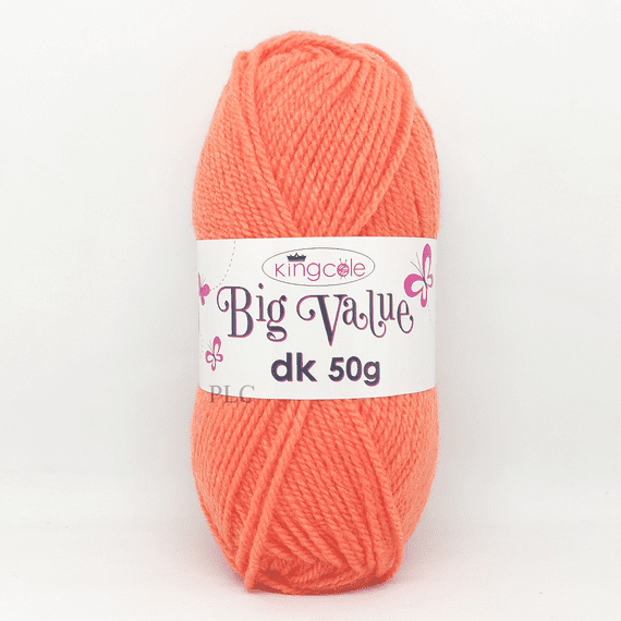 King Cole Big Value dk 50g Yarn 5821 Coral