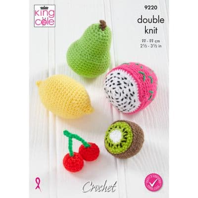 King Cole Big Value DK Fruits Crochet Pattern 9220