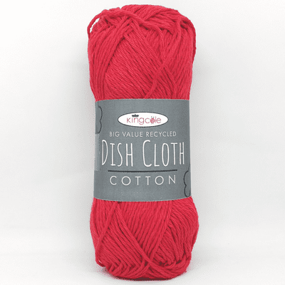 King Cole Big Value Recycled Dishcloth Cotton 5062 Cranberry Red