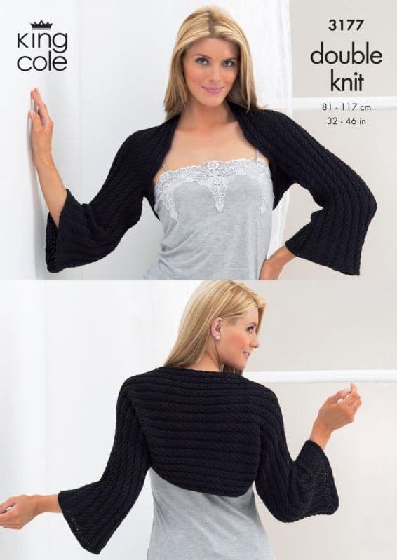 King Cole Boxy Cardigan and Shrug Knitting Pattern 3177