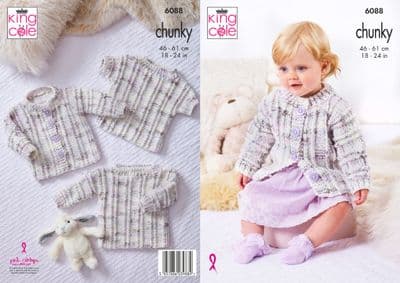 King Cole Bumble Chunky 6088 Tops Cardigan Knitting Pattern