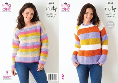 King Cole BV Chunky 5950 Sweaters Knitting Pattern