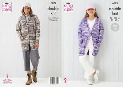 King Cole Camouflage DK 6079 Cardigans Hoodie Knitting Pattern