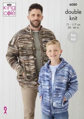 King Cole Camouflage DK 6080 Cardigans Knitting Pattern