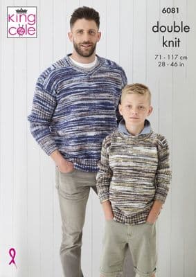 King Cole Camouflage DK 6081 Sweaters Knitting Pattern