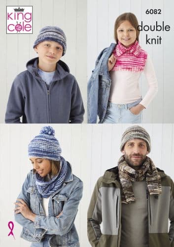 King Cole 3274 Knitting Pattern Hats, Scarves and Gloves in