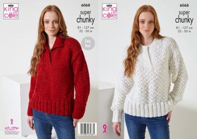 King Cole Celestial Super Chunky 6068 Sweaters Knitting Pattern REDUCED