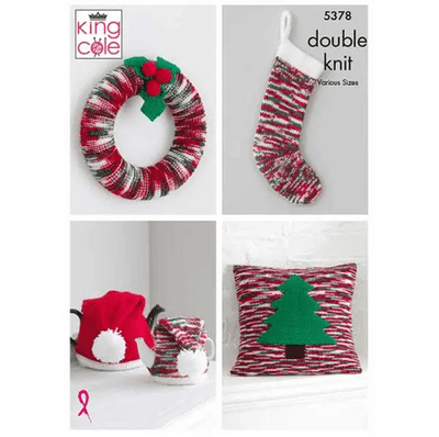 King Cole Christmas Accessories Glitz DK Knitting Pattern 5378