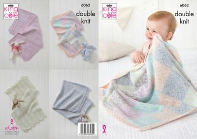 King Cole Cloud Nine DK 6062 Blankets Knitting Pattern