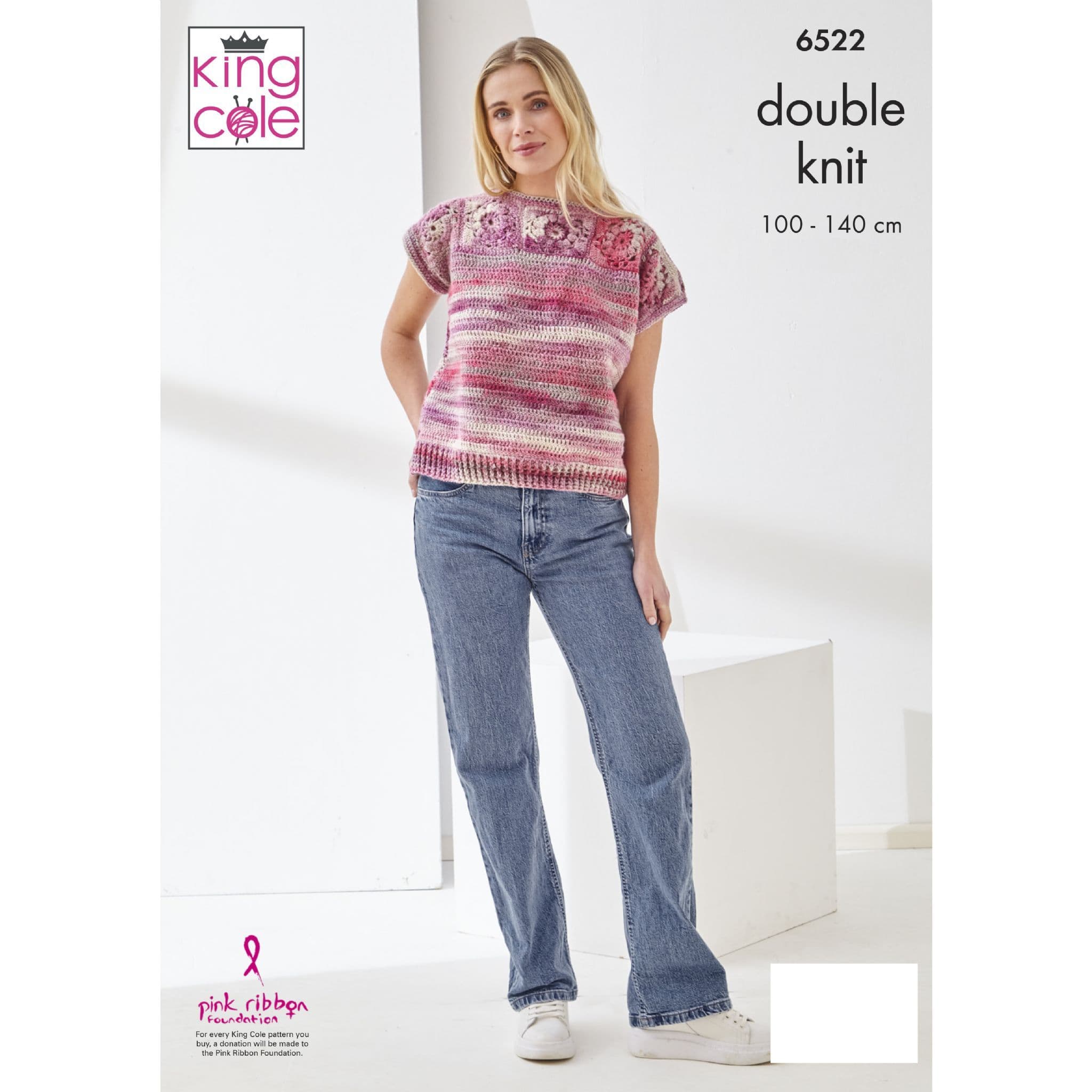 King Cole Cottagespun DK Sweater & T-Shirt Crochet Pattern 6522