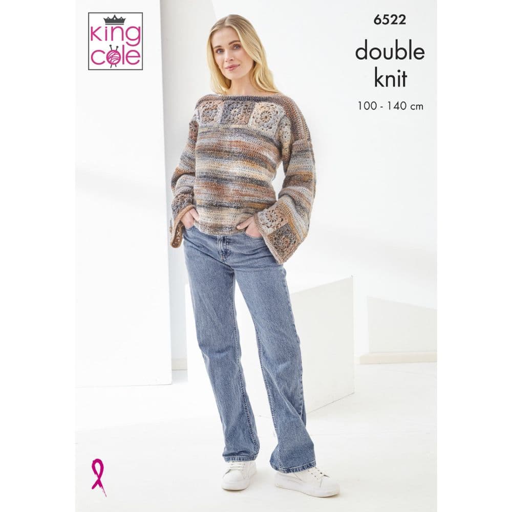 King Cole Cottagespun DK Sweater & T-Shirt Crochet Pattern 6522