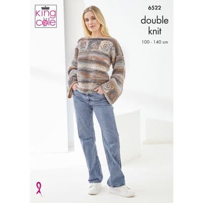 King Cole Cottagespun DK Sweater & T-Shirt Crochet Pattern 6522