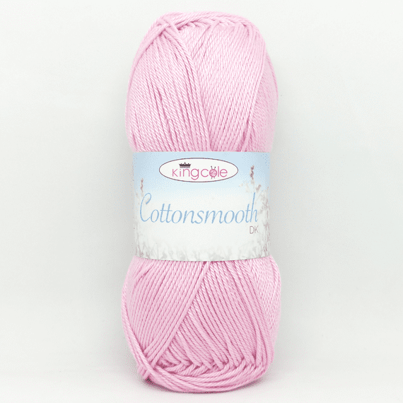 King Cole Cottonsmooth DK Yarn 3522 Pale Pink
