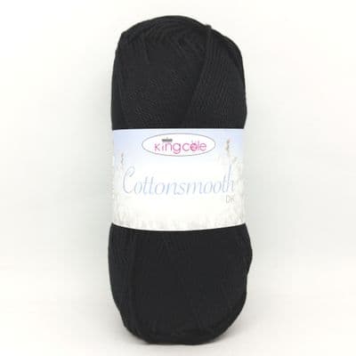 King Cole Cottonsmooth DK Yarn 3530 Black