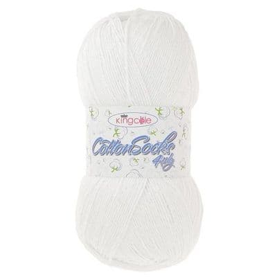 King Cole Cotton Socks 4ply 4760 White
