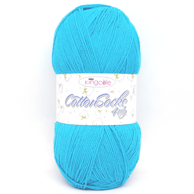 King Cole Cotton Socks 4ply 4764 Azure Blue