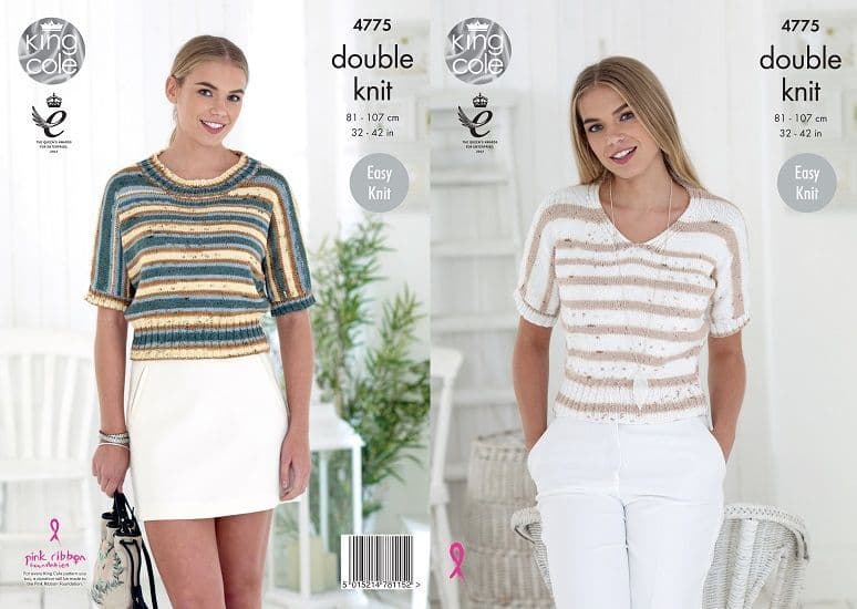 King Cole Cottonsoft Crush DK Tops Knitting Pattern 4775