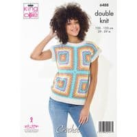 King Cole Cottonsoft DK Granny Square Tops Crochet Pattern 6488