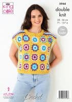 King Cole Cottonsoft DK Jumper Top Crochet Pattern 5944
