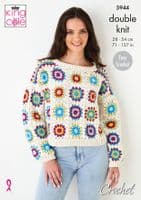 King Cole Cottonsoft DK Jumper Top Crochet Pattern 5944