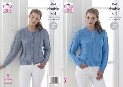 King Cole Cottonsoft DK Knitting Pattern 5368 Sweater Cardigan