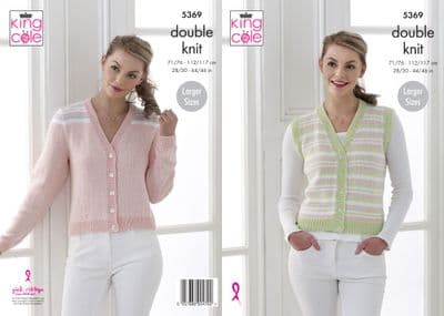 King Cole Cottonsoft DK Knitting Pattern 5369 Cardigan Waistcoat