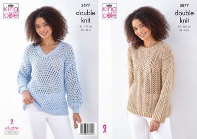 King Cole Cottonsoft DK Knitting Pattern 5877 Sweaters