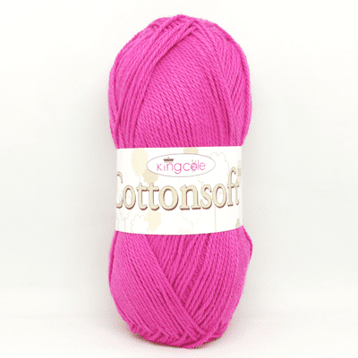 King Cole Cottonsoft DK Yarn 1848 Hot Pink
