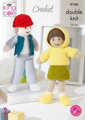 King Cole Crochet Dolls 9190 Pattern