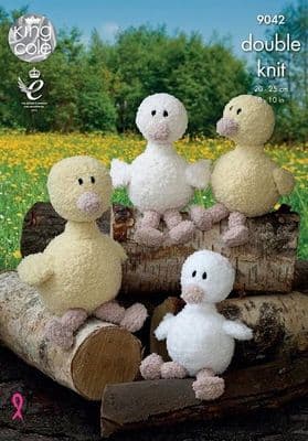 King Cole Cuddles DK DUCKS Toy Knitting Pattern 9042