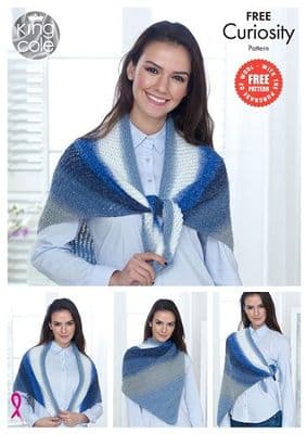 King Cole Curiosity DK Lace Triangle Wrap FREE