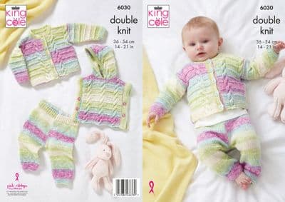 King Cole Cutie Pie DK 6030 Hoody Cardigan Leggings Knitting Pattern