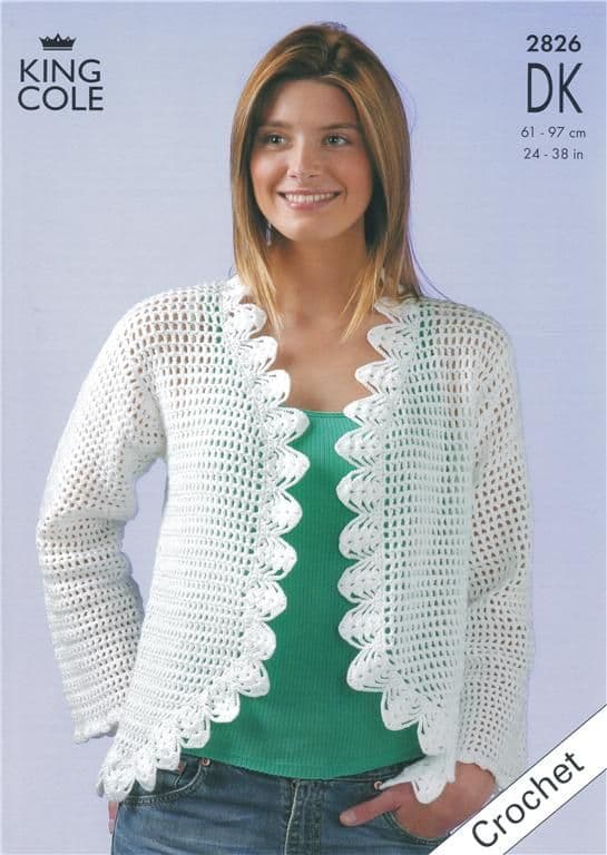 King Cole DK Bolero Jacket Crochet Pattern 2826