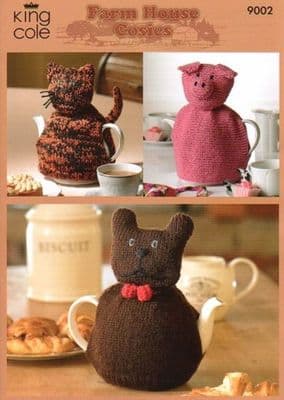 King Cole Farm House Cosies Knitting Pattern 9002