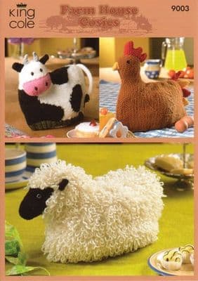 King Cole Farm House Cosies Knitting Pattern 9003